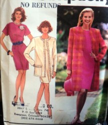 7664 CHEMISE CAP SLV DRESS,LS OPEN COAT LENGTHS PATTERN 6-12